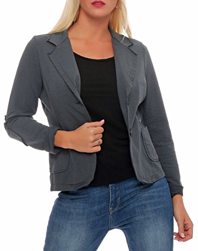 malito Damen Blazer klassisch | Sakko im Basic Look | Kurzjacke mit Knöpfen | Jacke - Jackett - Blouson 1651