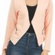 malito Damen Blazer ohne Kragen | Sakko im Basic Look | Kurzjacke mit Zipper | Jacke - Jackett - Blouson 6040