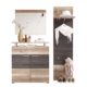 trendteam Garderobe Garderobenkombination 3-teiliges Komplett Set Polo, 230 x 191 x 37 cm in Eiche Monument  Dekor, Absetzung Touchwood Dunkelbraun mit viel Stauraum