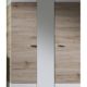 trendteam Garderobe Garderobenschrank Schrank Campus, 91 x 190 x 38 cm in Weiß, Absetzung Eiche San Remo Hell Dekor mit Spiegel