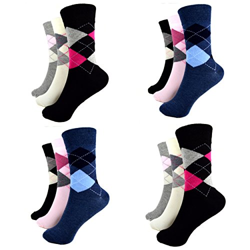 12 Paar Damen Socken Mädchen Freizeit Strümpfe ohne Gummi 85% Baumwolle Bunt Gr. 35-42 Art.80..