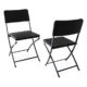 2er Set Klappstuhl 2er Set schwarz in Rattan-Optik Gartenstuhl Balkonstuhl 80 x 40 cm Campingstuhl Bistrostuhl