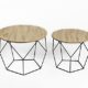 2er set Lifa Living Beistelltisch Satztisch Sofatisch Kaffeetisch Couchtisch Schwarz Tischset Metall Holz Basket geometrisch design rund Vintage Industrie