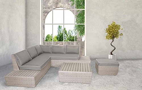 4-teiliges Lounge-Set, Loungeset, Loungemöbel, Gartenloungemöbel, Rattanlounge, Gartengarnitur, Gartensitzgruppe, Loungebank, Loungetisch, Loungesofa outdoor, Rattan