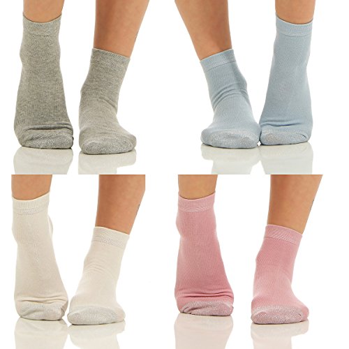 8er Pack Damen Sneaker Socken für Sport und Yoga Strümpfe mit Glitzer BF 701