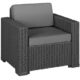 Allibert 212351 Lounge Sessel California Chair, Rattanoptik, Kunststoff, graphit, 2-er Set