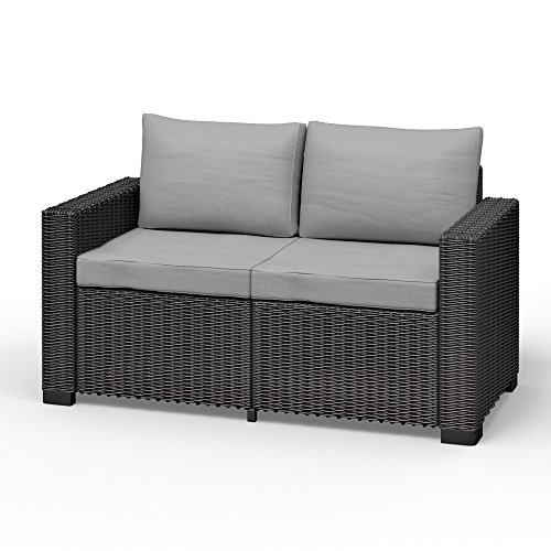 Allibert California 2-Sitzer Couch Polyrattan Gartenmöbel Lounge Rattanoptik