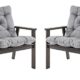Ambientehome Gartensessel Loungesessel Sessel Gartenstuhl Massivholz inkl. Kissen HANKO, 2-teiliges Set
