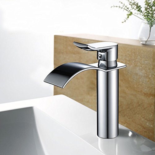 Auralum Wasserfall Wasserhahn Waschbecken Design Waschtischarmatur Einhandmischer Mischbatterie