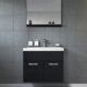 Badezimmer Badmöbel Montreal 02 60cm Waschbecken Hochglanz Schwarz Fronten - Unterschrank Waschtisch Spiegel Möbel