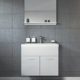 Badezimmer Badmöbel Montreal 02 60cm Waschbecken Hochglanz Weiß Fronten - Unterschrank Waschtisch Spiegel Möbel