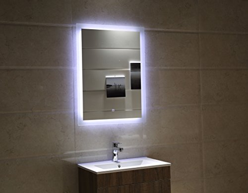 Badspiegel LED Spiegel GS084 mit Beleuchtung durch satinierte Lichtflächen Badezimmerspiegel Touch-Schalter