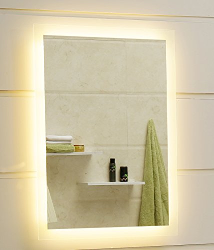 Badspiegel LED Spiegel GS084N mit Beleuchtung durch satinierte Lichtflächen Badezimmerspiegel