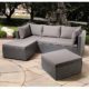 Balkonlounge Polyrattan OUTLIV. Basel - Sonderedition - Günstiges Lounge-Set 3tlg. Ecklounge Grau Loungemöbel Garten Outdoor