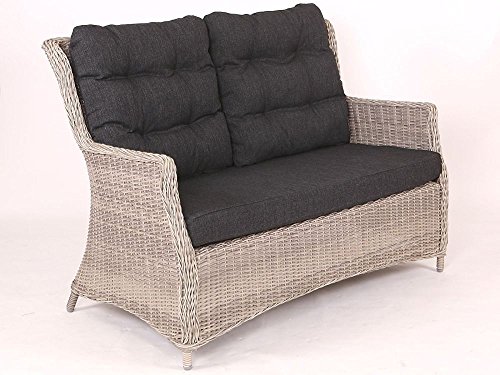 Beauty.Scouts Sofa Loungesofa "Sally" Rattan vintage braun inkl. Polster natur Relaxsofa Gartensofa Polyrattan Rattansessel taupe inkl. Sitzpolster