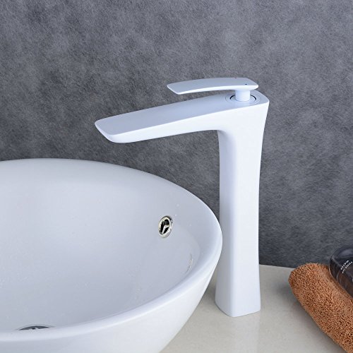 Beelee Elegant weiß Wasserhahn bad Waschtisch Waschbecken Armatur Einhebelmischer Waschtischarmatur Waschbeckenarmatur Badarmatur für Badezimmer