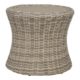 Beistelltisch aus Polyrattan Geflecht beige. Wetterfester Gartentisch, Spraystone-Tischplatte und Alu-Gestell, ideal als Garten, Balkon und Terrasse