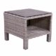 Beistelltisch aus Polyrattan Geflecht grau. Wetterfester Gartentisch, Spraystone-Tischplatte und Alu-Gestell, ideal für Garten, Balkon und Terrasse