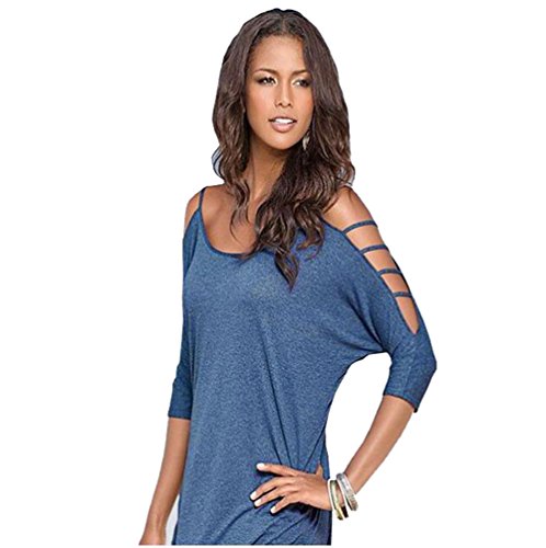 Butterme Damen Sommer Ausschnitt Bügel Schulterfrei T-Shirt Bluse Tunika Top