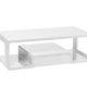CAVADORE Couchtisch LOOF / moderner, niedriger Beistelltisch mit Schublade mit push-to-open-Funktion / Sofa-Tisch mit viel Stauraum / inkl. Ablage / Hochglanz Weiß / 120 x 60 x 40 cm (L x B x H)