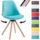 CLP Besucherstuhl CALAIS mit Kunstlederbezug und Buchenholzgestell | Drehbarer Lehnstuhl mit runden Holzbeinen | In verschiedenen Farben erhältlich