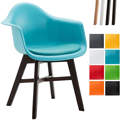CLP Besucherstuhl CALGARY mit hochwertig gepolsterter Kunststoffsitz-Schale | Pflegeleichter Schalenstuhl mit Buchenholz-Gestell | In verschiedenen Farben erhältlich