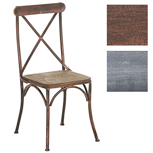 CLP Industrial Design Bistro-Stuhl BROMLEY, Materialmix aus Holz und Metall, Gastronomie geeignet