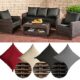 CLP Poly-Rattan Garten Loungemöbel Set SAN FERNANDO, ALU-Gestell (3er Sofa, 2 Sessel + Lounge-Tisch 100 x 55 cm)