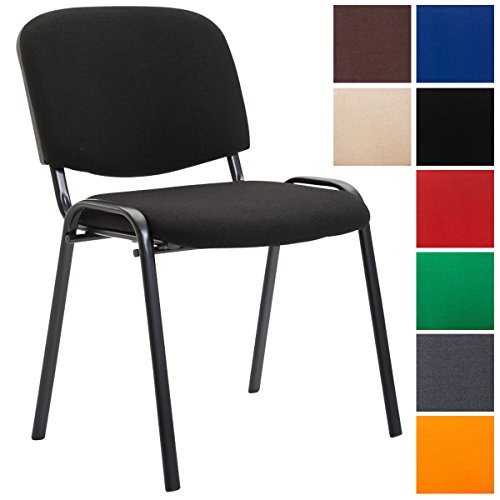 CLP Stapel-Stuhl KEN Stoff Bezug, Besucher-Stuhl stapelbar, gepolstert - preiswert, robust, einfach bequem schwarz