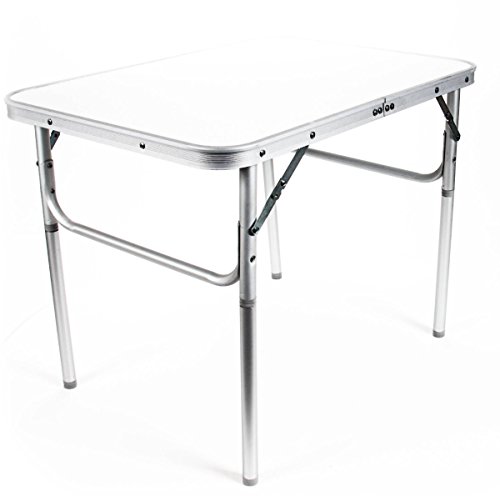 Campingtisch, Klapptisch aus Aluminium, leicht, robuste Tischplatte, 3,5 cm Packhöhe, 2,7 kg