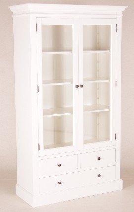 Casa Padrino Shabby Chic Landhaus Stil Schrank Buffetschrank Weiß B 110 x H 190 cm - Schrank Esszimmer