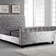 Chesterfield Castello Classy modernen Bett Schlitten Stil Vollbezug Designer Bett in Crushed Samt oder Chenille Stoff