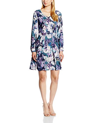 Closet Damen Kleid Floral V Neck Long Sleeve