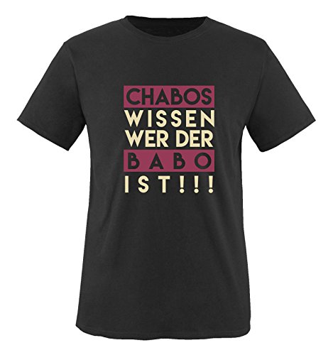 Comedy Shirts - Chabos wissen wer der Babo ist! - Mädchen T-Shirt - Rundhals, 100% Baumwolle, Top Basic Print-Shirt