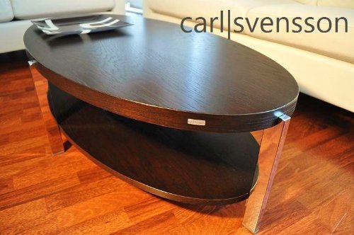 DESIGN COUCHTISCH O-111 Walnuss / Wenge oval Carl Svensson NEU Tisch