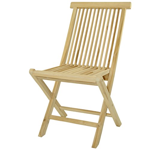 DIVERO Klappstuhl Teakstuhl Gartenstuhl Teak Holz Stuhl für Terrasse Balkon Wintergarten massiv klappbar