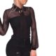 Damen Jumpsuits FORH Frauen Sexy Bodysuit Bluse Bodycon Langarm Romper Overall Versuchung Nachtclub Kurze Transparente Bodysuit Oberteile Tops Mit Bowknot