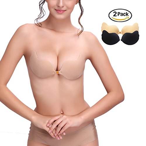 Damen Trägerlosen Klebe Bh Rückenfrei push up Selbstklebende Unsichtbar Bhs self adhesive 2 stück für abendkleider, ballkleider, brautkleider