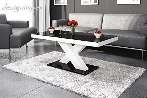 Design Couchtisch H-888 Schwarz / Weiß Hochglanz Highgloss Tisch Wohnzimmertisch