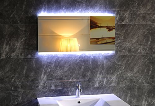 Design LED-Beleuchtung Badspiegel GS043 Lichtspiegel Wandspiegel mit Touch-Schalter Tageslichtweiß IP44