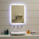 Design LED-Beleuchtung Badspiegel GS084D Dimmbar Lichtspiegel Wandspiegel mit Touch-Schalter Digitaluhr Tageslichtweiß