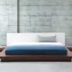Designer Bett Japan Stil japanisches Holzbett Walnuss Farbe HELLBRAUN flaches massives Futonbett mit Lattenrost / Lattenrahmen günstig 180x200 cm