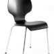 Designer Stuhl aus Holz und verchromtem Stahl Schwarz, Esszimmerstuhl, moderner Wohnzimmerstuhl