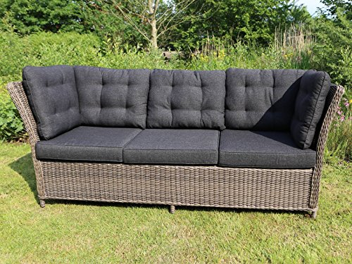 Destiny 3er Loungesofa Palma Vintage Grau Lounge Sofa Gartensofa Dininglounge