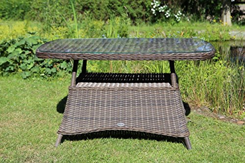 Destiny Gartentisch Loungetisch Casa Vintage Braun Tisch Polyrattan 120 x 75 cm