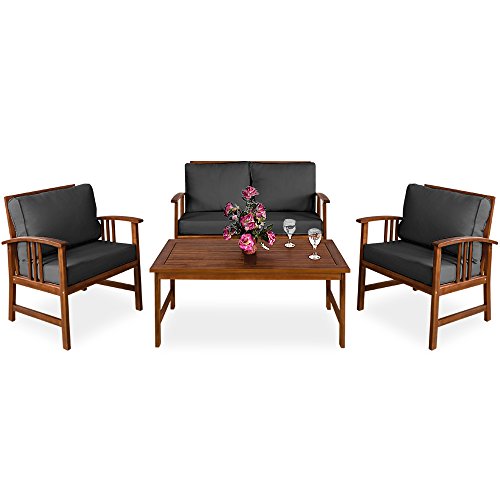 Deuba Sitzgruppe Holz Sitzgarnitur Gartenmöbel Gartengarnitur Garten Lounge Holzgarnitur Set