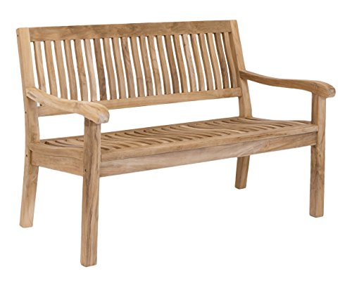 Echt Teak Gartenbank Bank Sitzbank Teakbank Kingsbury 150 x 90 x 6 cm B29B