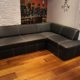 Echtleder Ecksofa "ANTALYA I " 245 x 164cm Schwarz Leder mit Ziernaht Sofa Couch mit Bettfunktion und Bettkasten Echt Leder Eck Couch