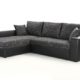 Ecksofa Vida 244x174cm anthrazit schwarz Couch Sofa Wohnlandschaft Polsterecke