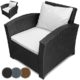 Einzelsessel aus Polyrattan | 2er Set | Farbwahl | Premium Lounge Sessel | Lounge Sofa | Gartenmöbel | Rattan Sessel | Balkonmöbel